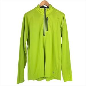 REI Men's Half-Zip Long-Sleeve Top Soft Stretch Lime Green Size L